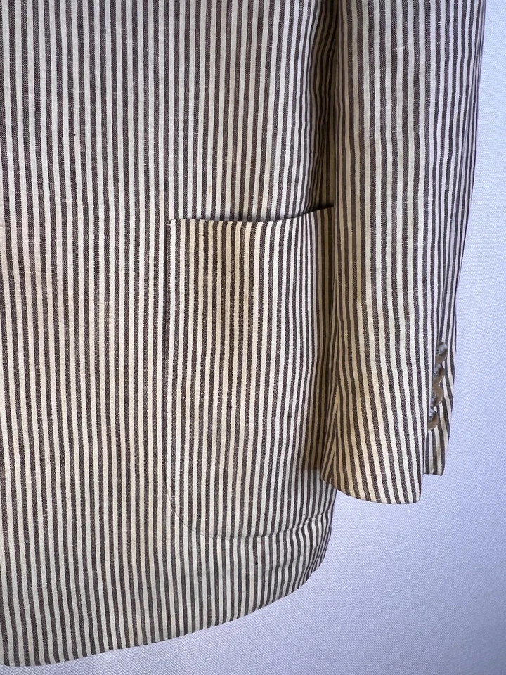 Винтажная 2005 Luciano Barbera неструктурированная льняная куртка IT52 US42, Wilkes Bashford - Изображение 4 из 4