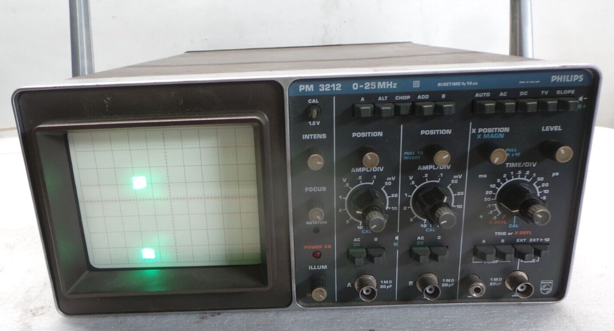 PHILIPS PM 3212 BG 0-25MHZ Oscilloscope (RBD7.3) TESTED WORKS | eBay