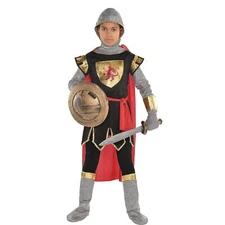 Brave Crusader Medieval Knight Guard King Fancy Dress Up Halloween Child Costume