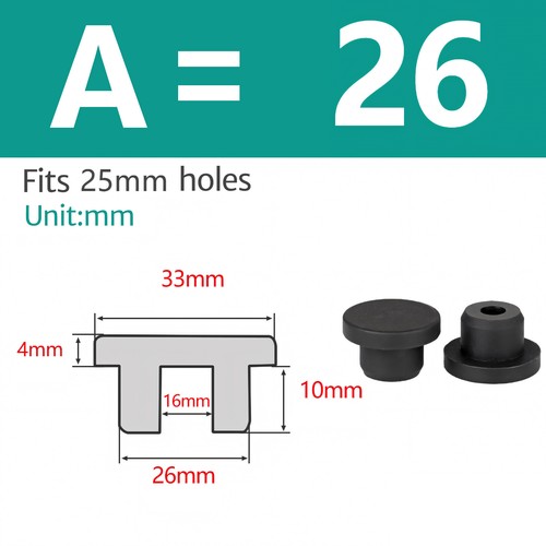 Black Silicone Rubber Round Hole Plugs Blanking End Cap Tube Pipe Insert Bungs - Picture 35 of 94