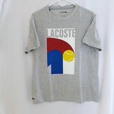 Lacoste Ultra Dry Heathered Light Gray Tennis Graphic T-shirt