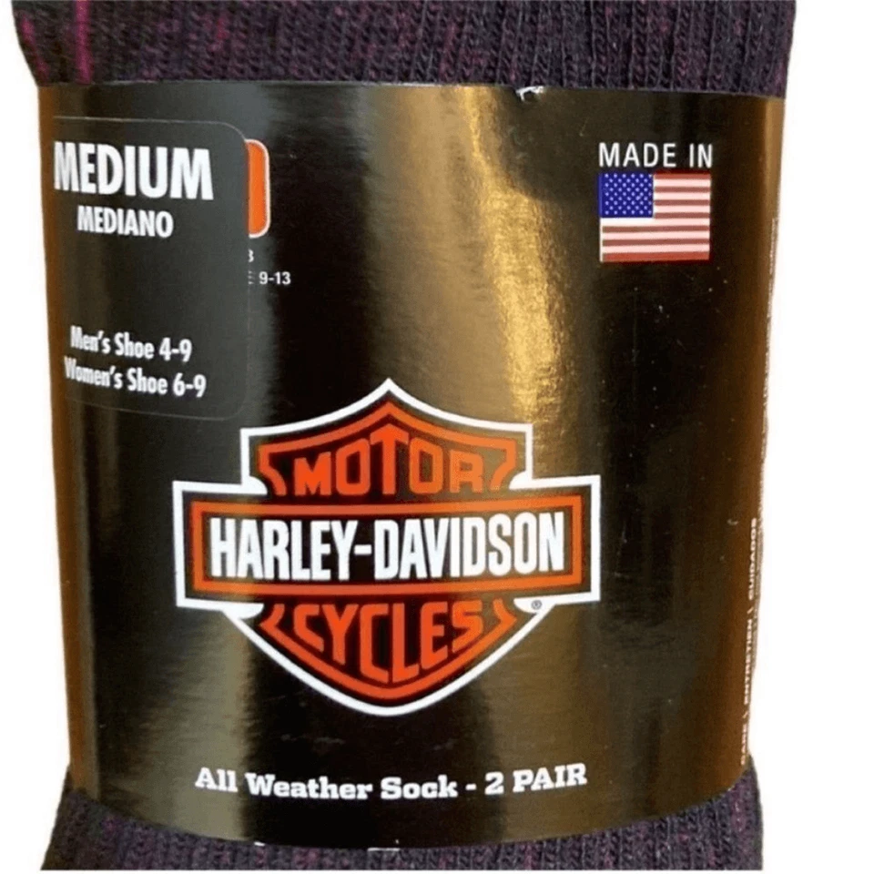 Calcetín de montar Harley-Davidson negro y fucsia, 2 pares, nuevo con etiquetas Foto 4 de 4