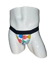 men's thong jockstrap underwear lips pattern colorful one size