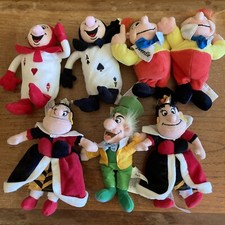 Disney Store Alice In Wonderland Bean Bag Lot Of 7 Mad Hatter Card Tweedle Dee