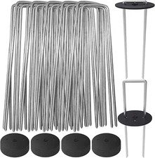 50 Pack Landscape Staples With Gasket Washer Caps 6 Inch Vapor Barrier Stakes