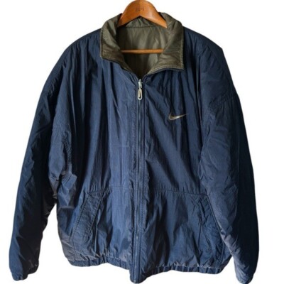 Nike Navy Blue & Grey Reversible Winter Jacket Size XXL Grey Puffer to Navy Blue