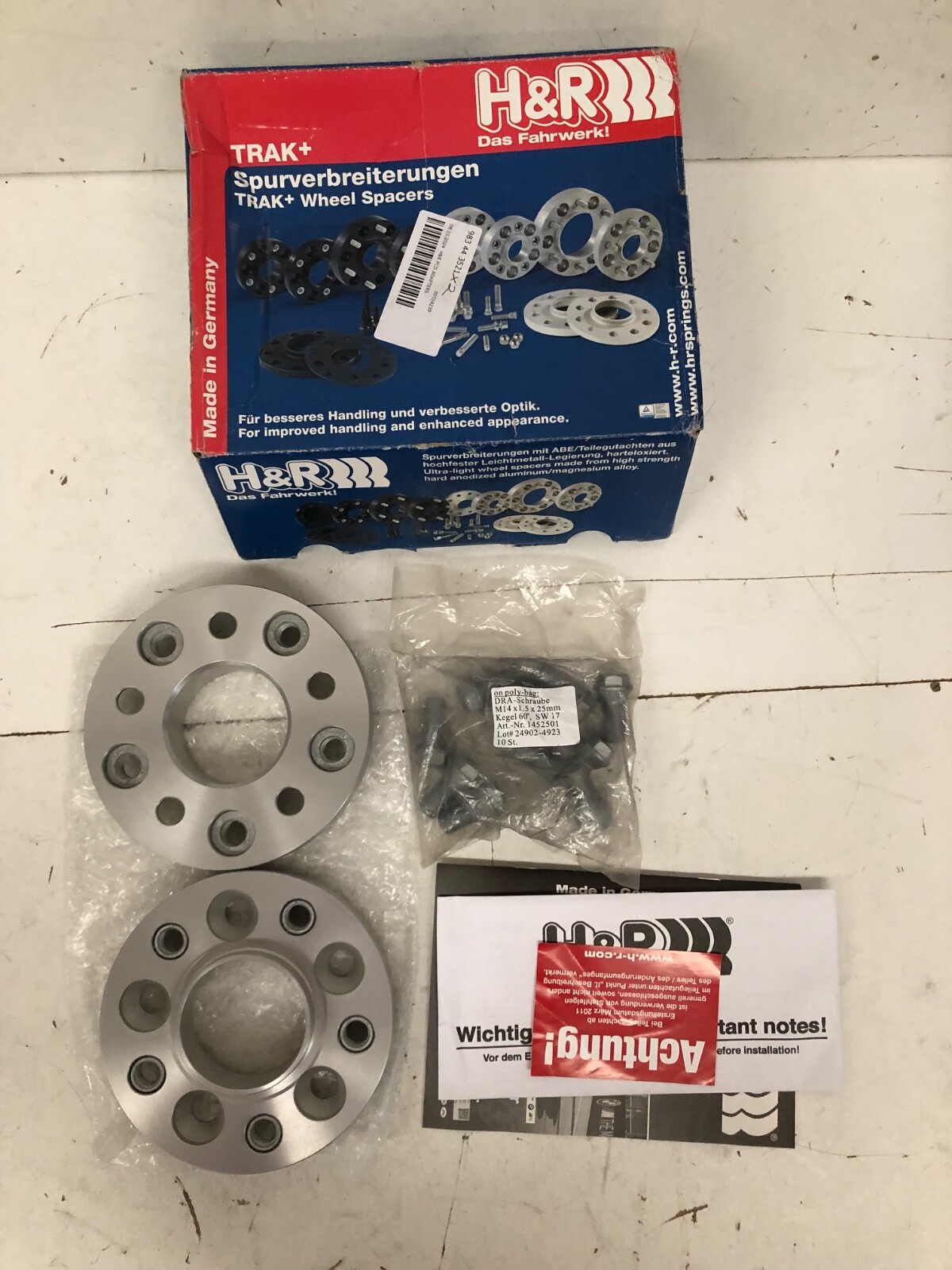 H&R wheel spacers 2x20mm (40mm per Axle) for VW AUDI BMW 4057566454 DRA Adapter