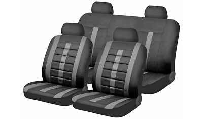 Lumbar Foam Support Full Car Seat Covers Front Rear Black