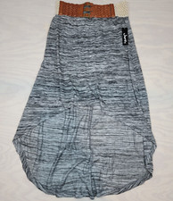 Justify Women's SZ M High Low Skirt Stretch Attached Belt Knee Length Gray New