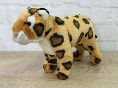 Vintage Petting Zoo Leopard Plush Wild Cat Stuffed Animal 1994 Souvenir Toy