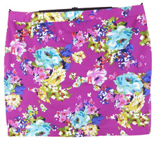 SK17048- CHATER CLUB Women's Cotton Pencil Skirt Floral Multicolor Size 24W