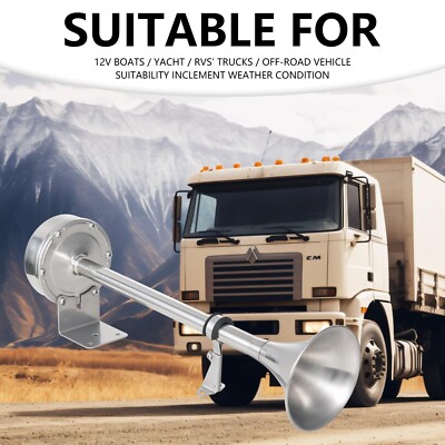 24V 150DB Marine Boat Horn Stainless Steel Single Air Trumpet For Ship Truck - 34 - View #2