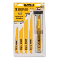 NEW DeWalt 16-Piece Reciprocating Saw Blade Kit & Tough Case DW4899 Made In USA