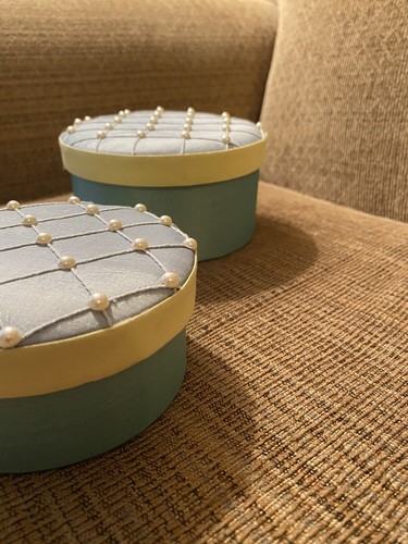 Round Decorative Trinket Box Set Of 2 - Picture 2 of 4