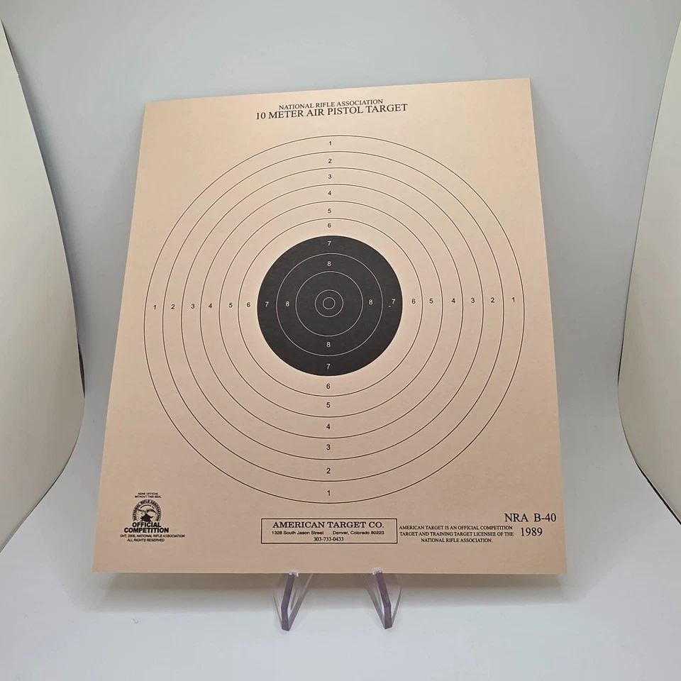 NATIONAL TARGET ISSF NRA Olympics 10 Meter Air Pistol Target - Official B-40 Lot of 50