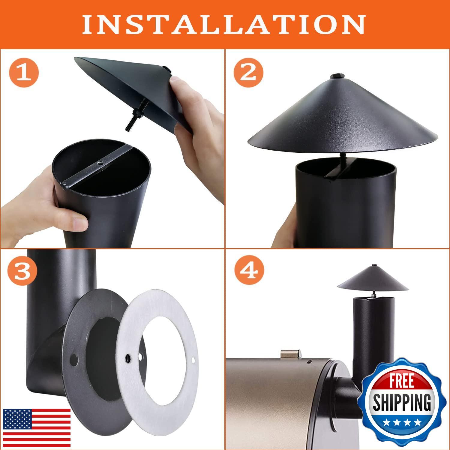 Grill Smoke Stack, Replacement for Pit Boss/Traeger/Camp Chef and Other Pelle