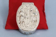 19th/20th C Silver Snuffbox 1352 Battle Mauron 100 Years War France England