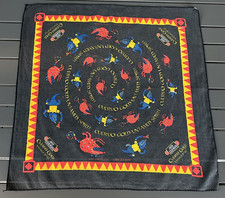 Jose Cuervo Cuervo Gold Untamed Spirit Bandana Handkerchief 21" Black Red Yellow
