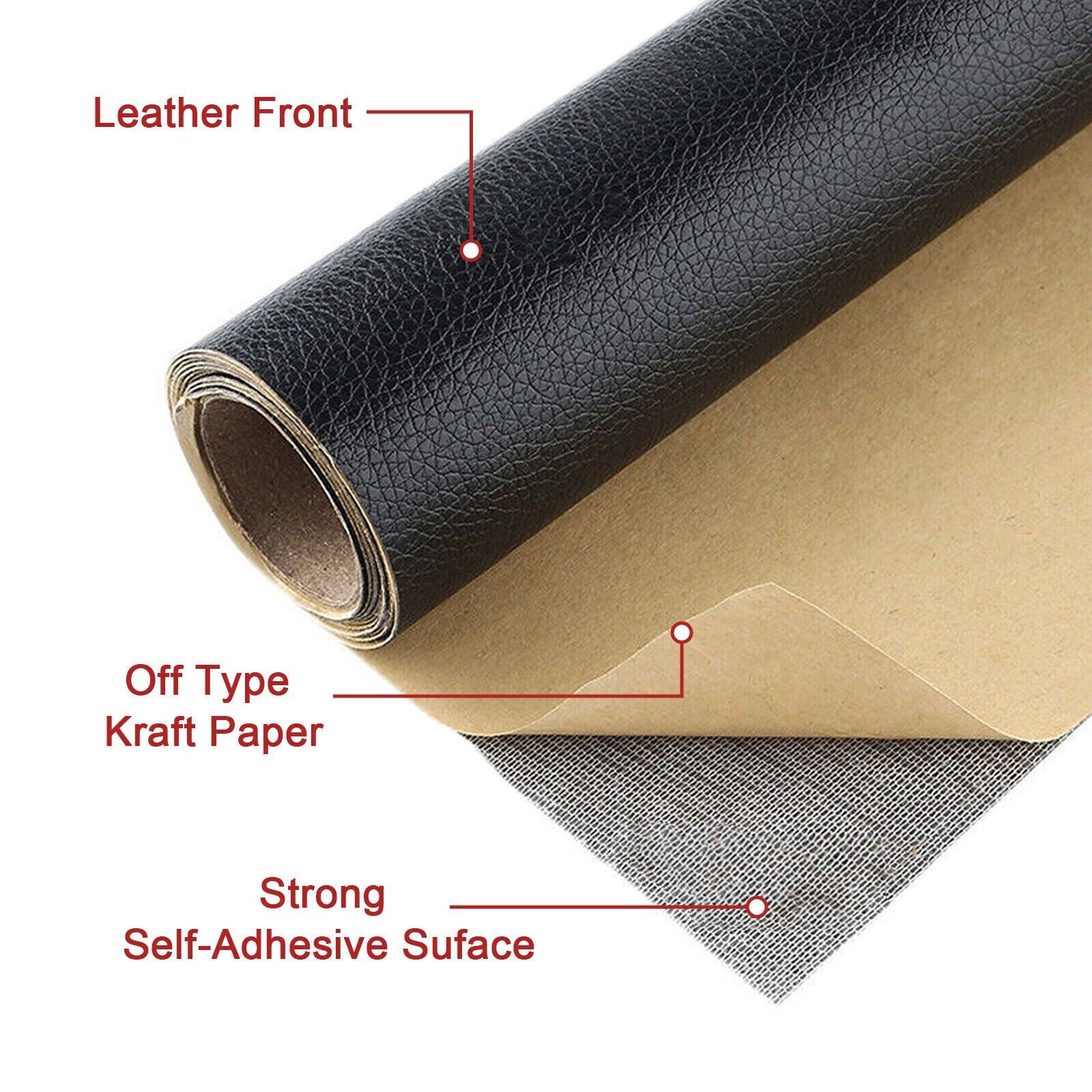 Leather Repair Tape Black Self-Adhesive Patch for Car Seats Couch Furniture  Sofa