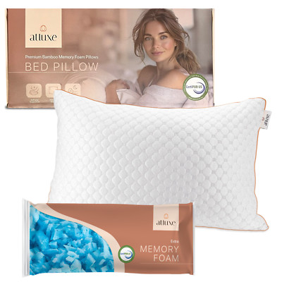 Atluxe Premium Bamboo Memory Foam Pillow. CertiPUR-US Certified