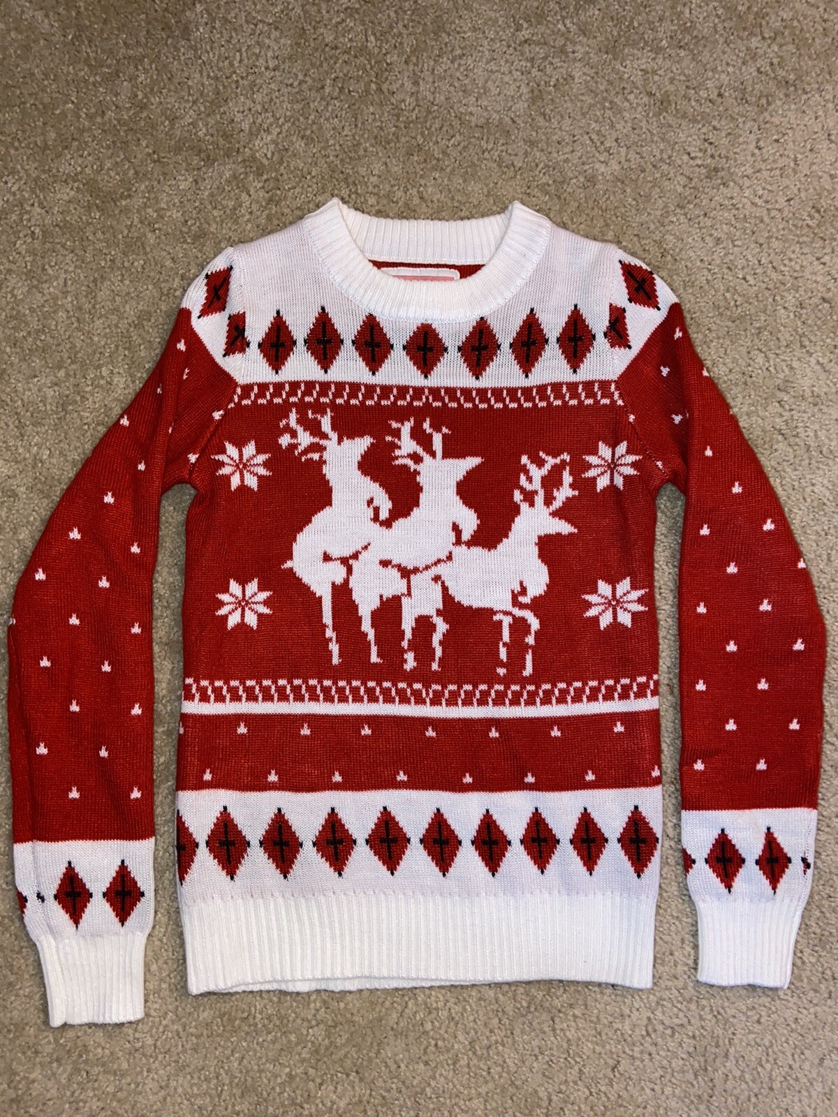 Tipsy Elves XS Red White Crass Ugly 