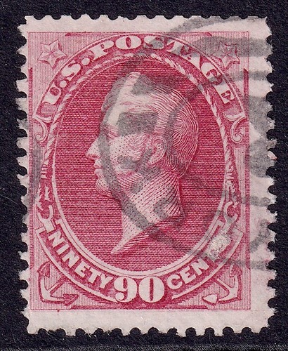 US Scott 155, 1872 Perry, 90c carmine, FINE USED - Picture 1 of 2