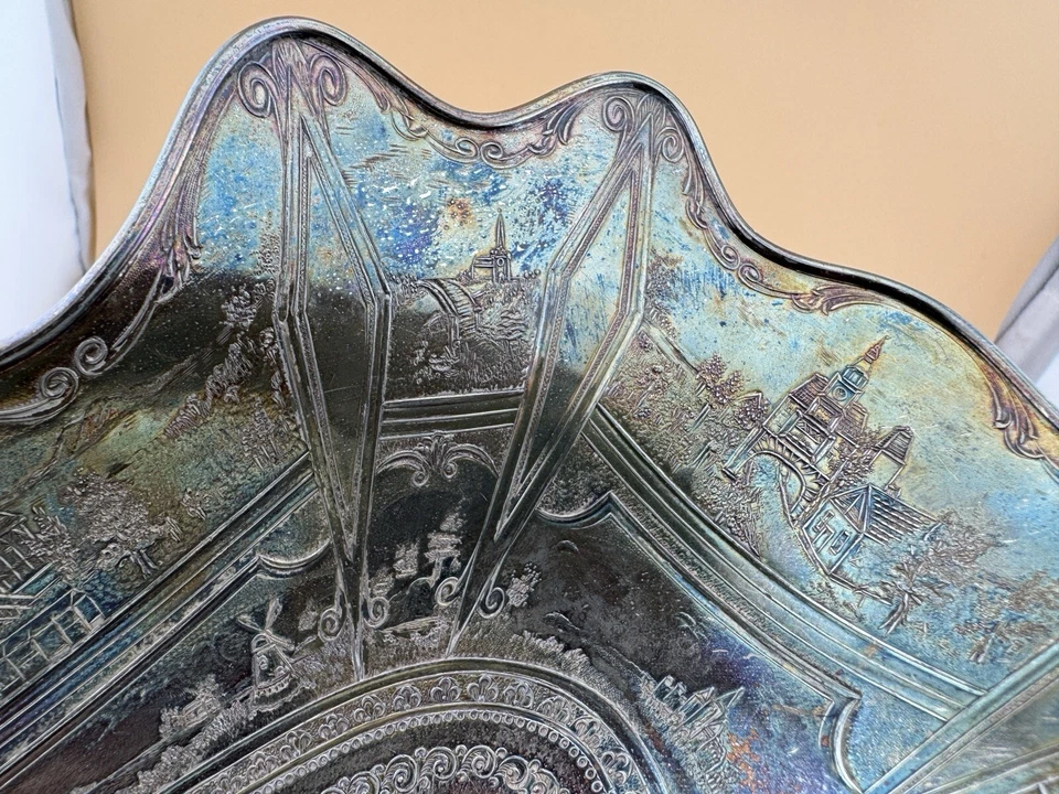 HS Co. Hartford 镀银婚礼新娘篮子 ~ 无邮票 — 第 4/4 张图片