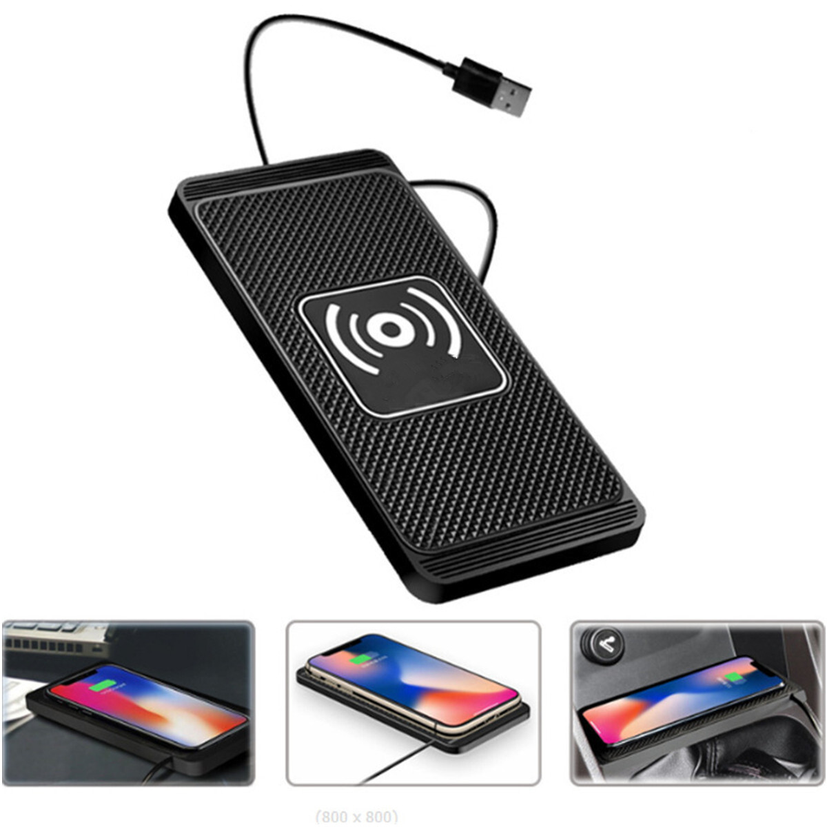 10W Car Wireless Phone Charger Pad Fast Charge Mat Non-slip For