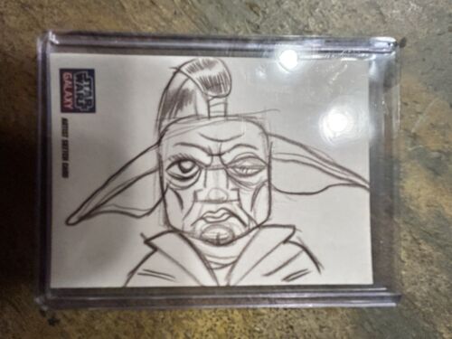 Carte croquis d'artiste Star Wars Galaxy Series 5 signée Yoda 1 de 1 - Photo 1/2