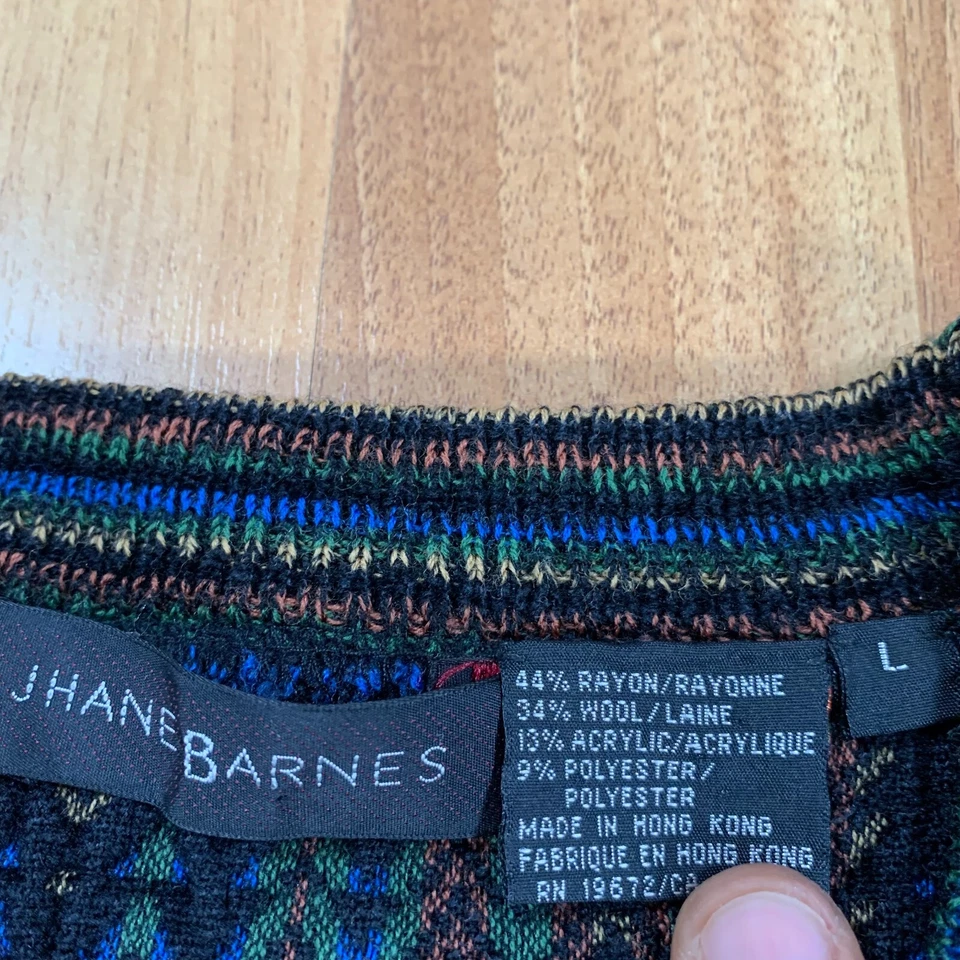 Suéter Jhane Barnes Para Hombres Grande Multicolor Arte Abstracto Pullover Cosby Dad Foto 3 de 4