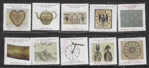 US Sc# 6087-6096 TREASURES FROM AMERICAN REVOLUTON USED SET FROM PRESTIGE BK OFF
