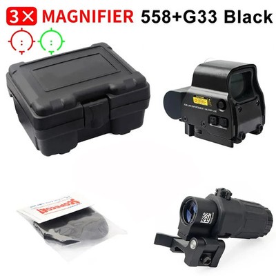 558 G33 Holographic Reflex Sight Red Dot Optic Sight with G33 3X Magnifier Combo