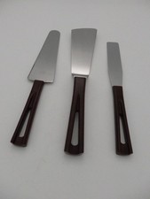 Stanhome 3 pc Stainless Cake and Pie Servers with Serrated Edge, Frosting Knife