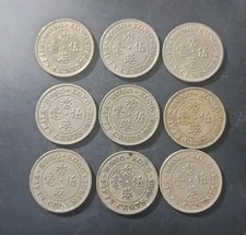 1963-1975) (Lot Of 11) Hong Kong  50 Cents Coin