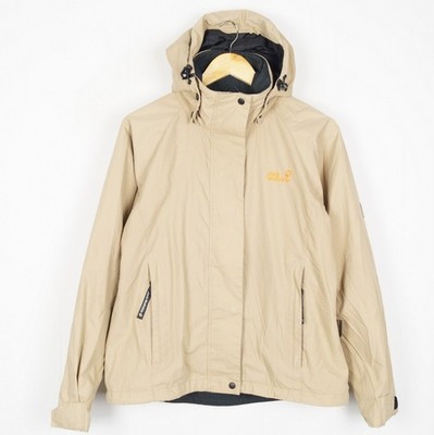 JACK WOLFSKIN TEXAPORE Women's Jacket Size M Beige Full Zip Hood