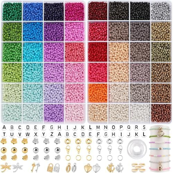 3Mm Perlen FüR ArmbäNder, Perlen Set Schmuck 2 Boxen, Perlen Zum AuffäDeln Perle-image