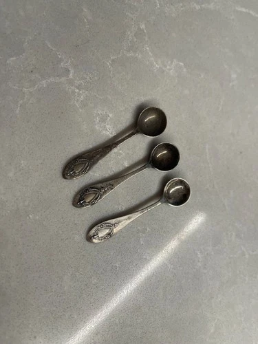 Lot of 3 Sterling Silver, Lunt, Mount Vernon Salt Spoons, 2 1/4", No Monogram