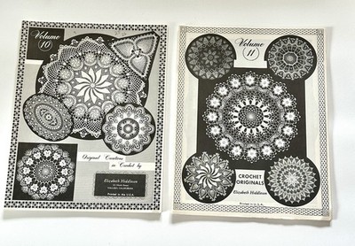 Lot 2 Vintage Elizabeth Hiddleson Original Crochet Designs Books Vol 10 & Vol 11