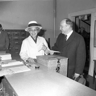 The Prime Minister of Lower Saxony Dr Georg Diederichs his wife ca- Old Photo 1