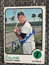 1973 Topps Al Kaline Detroit Tigers Autographed Baseball Card (Decd)