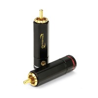 Dynavox High-End Cinch-Stecker (Verriegelungstyp), 4Er-Set (2 X Rot, 2 X Weiß)