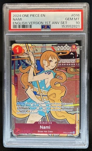 2024 One Piece 1st Anniversary English Nami #OP01-016 PSA 10 GEM MINT