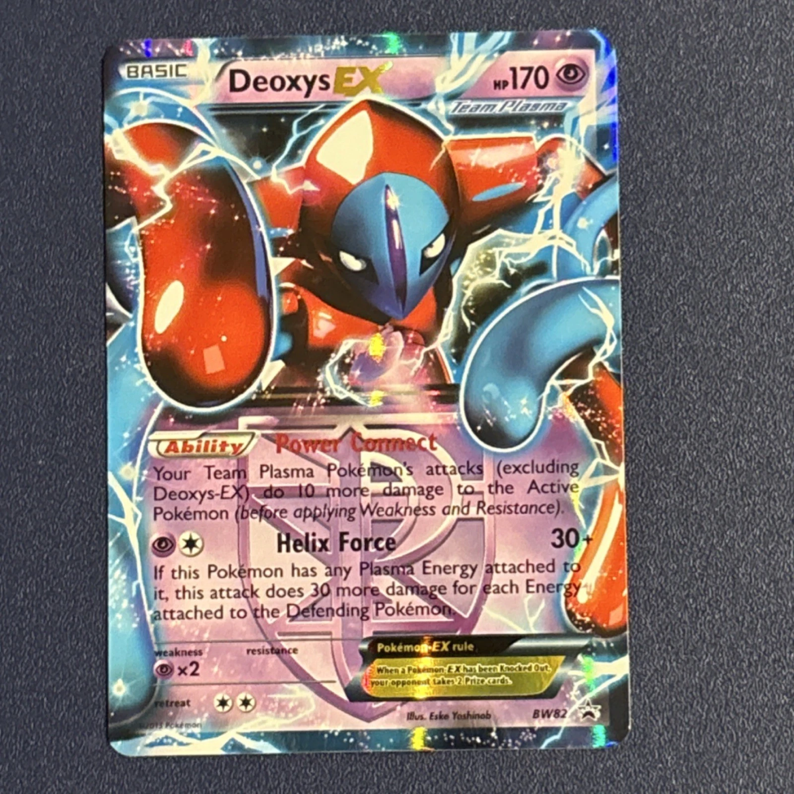 Deoxys EX Team Plasma BW82 Black & White Promo Holo Autographed 170HP ENG