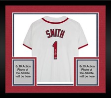 Framed Ozzie Smith Cardinals Signed Nike Cooperstown Collection Replica Jersey