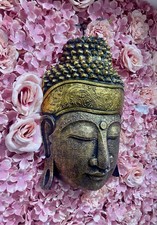 ChiselCraft Large Asian Art Wooden Buddha , hand made & painted Gold style 40cm