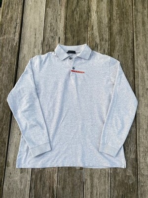 Prada - Linea Rossa - Red Tab - Longsleeve - Poloshirt - Grau - Größe L