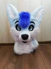 Fursuit Long Fur Husky Fox Mascot Head Party Halloween Fur Cosplay
