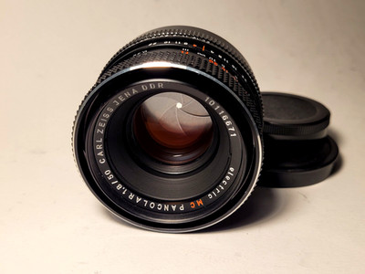 RARE M42 Carl Zeiss Jena PANCOLAR RED MC 1,8/50 MINT CONDITION LENS  50mm f1.8
