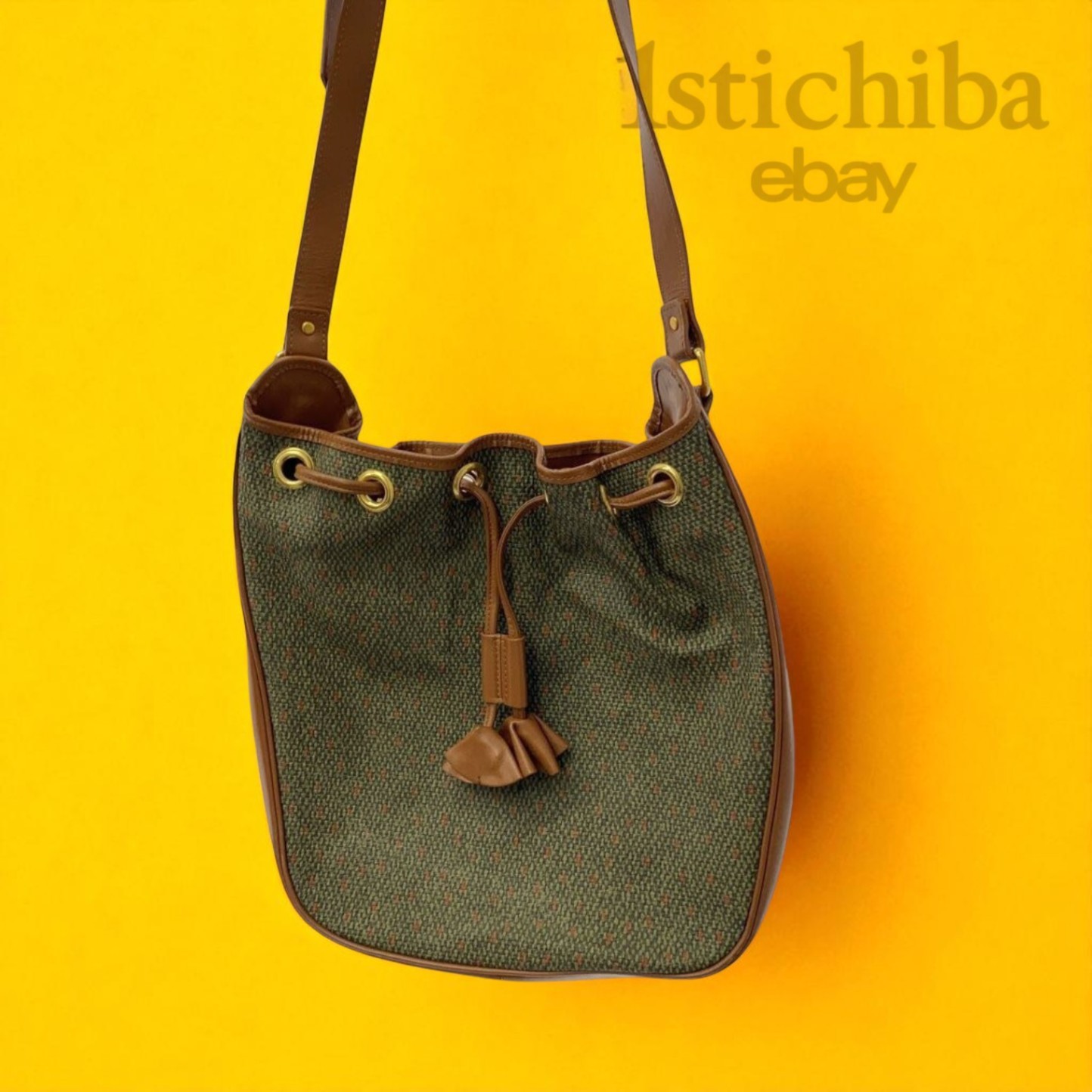 Borsa a tracolla Yves Saint Laurent PVC bordo pelle marrone usata