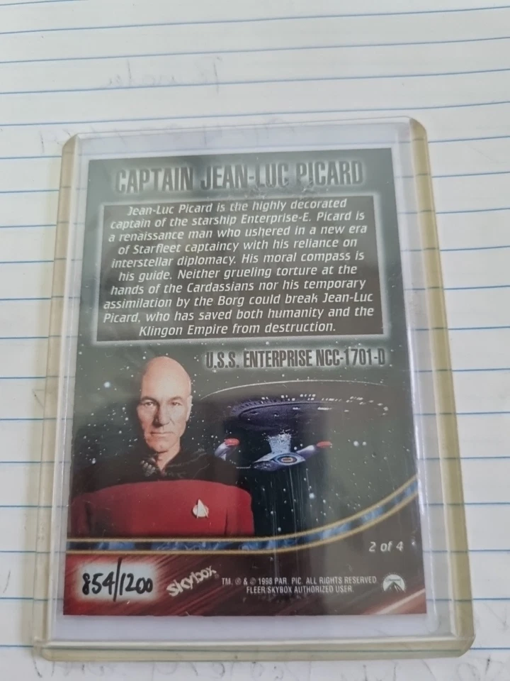 SKYBOX STAR TREK NEXT GENERATION CAPTAIN'S CARD 2 OF 4 CAPT JEAN-LUC PICARD - Image 2 of 2